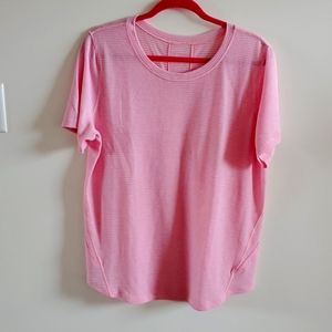 Lululemon Long Distance Short Sleeve Heathered Azalea Pink size 12
